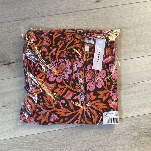 Topshop satin sleeve detail mini dress in floral print 4 NWT and in packaging - Picture 5 of 8